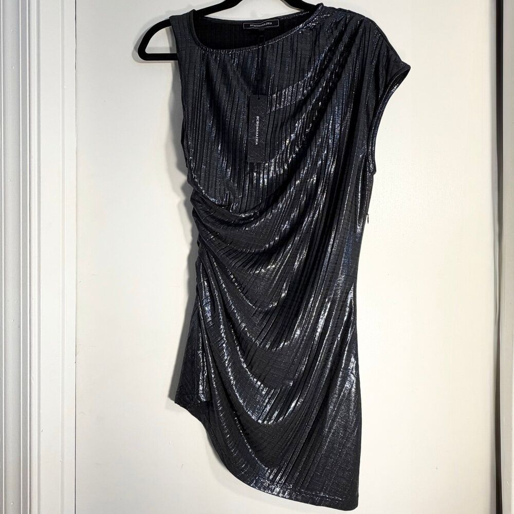 NWT BCBGMAXAZRIA Satin Dolman Sleeve Flowy Midi Dress, Women’s M